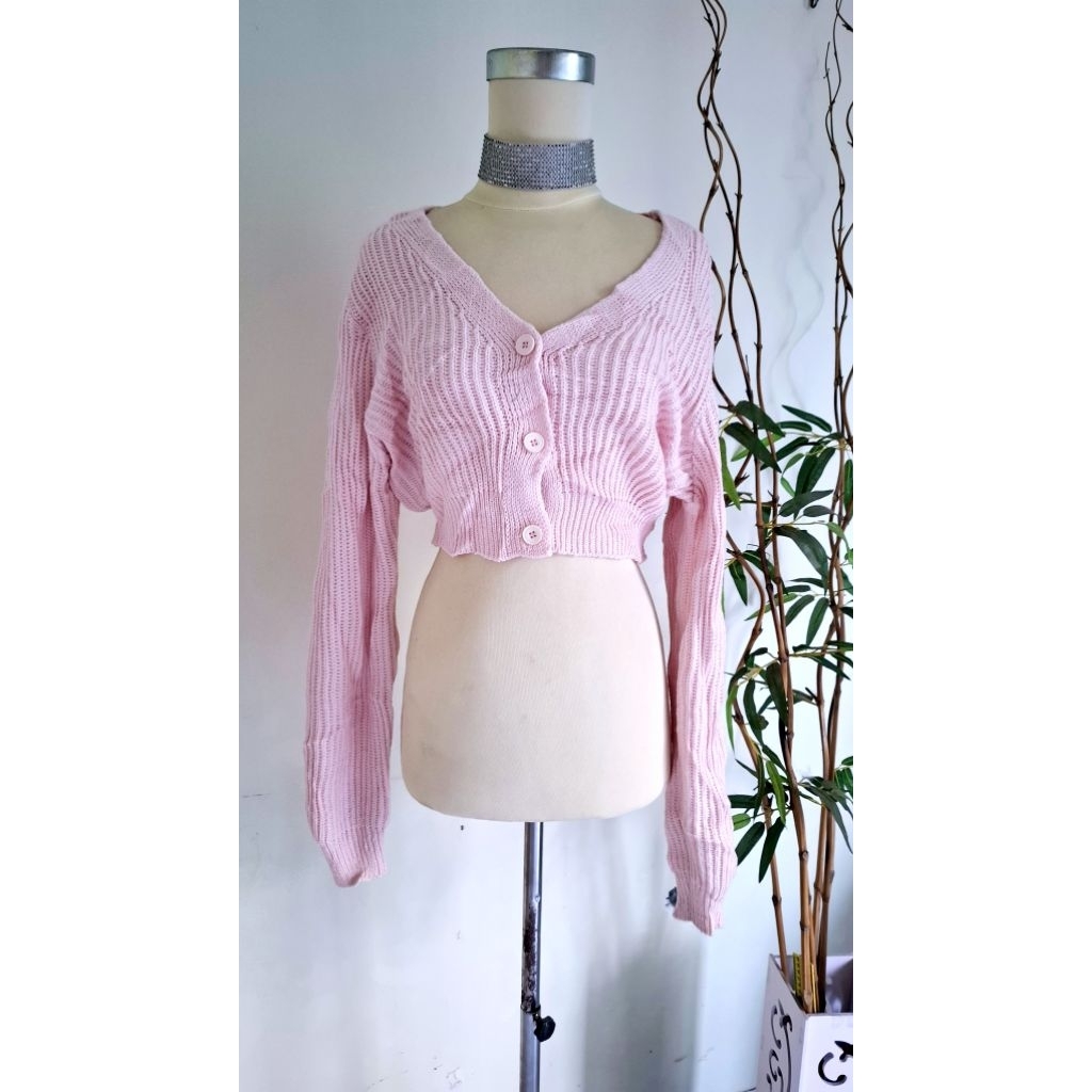 BAJU RAJUT FASHION KOREA CROP CARDIGAN PREMIUM IMPORT