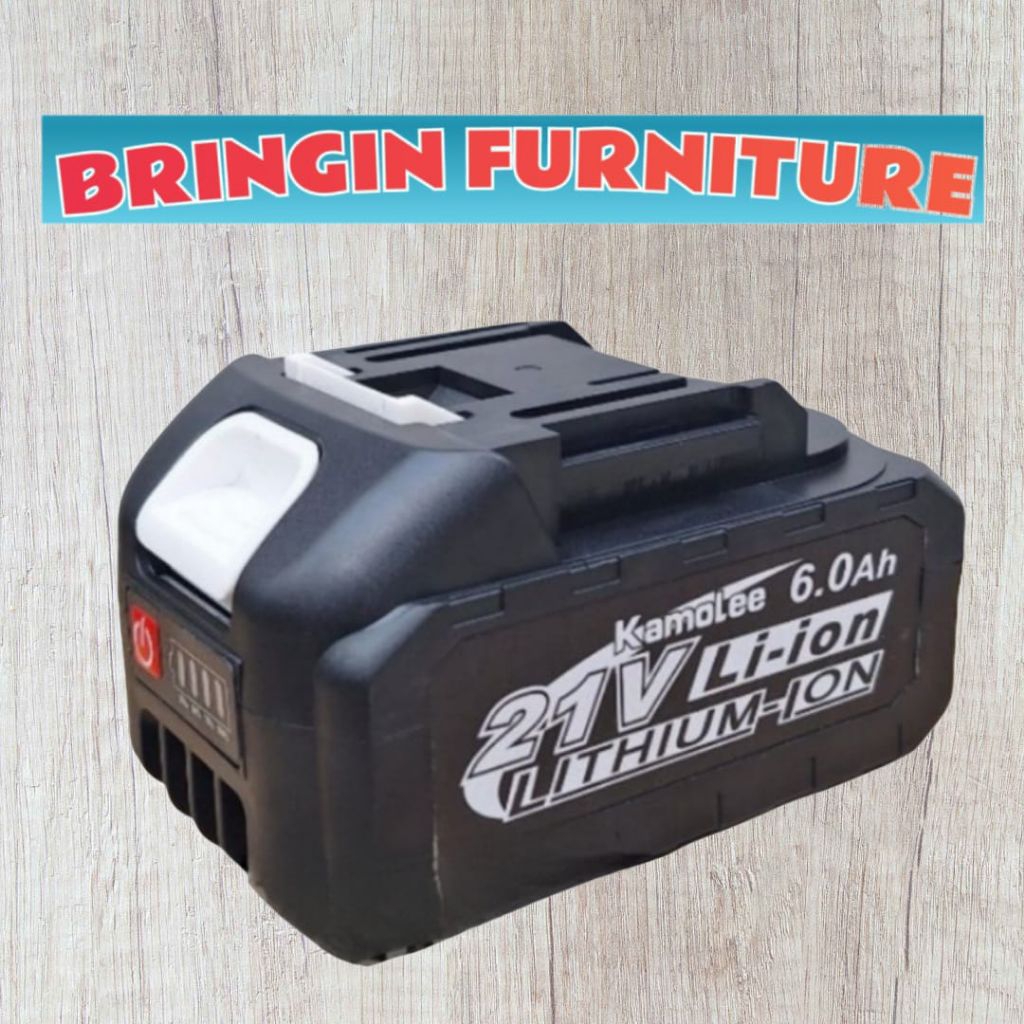 Baterai bor impact wrench kamolee 21v 6.0ah batre bor gerinda kamolee
