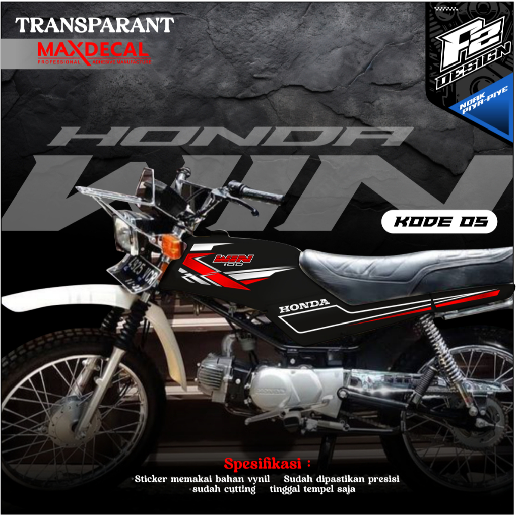 STIKER HONDA WIN 100 STRIPING HONDA WIN 100 / STIKER WIN 100 / STRIPING WIN 100 TRANSPARAN KODE 05