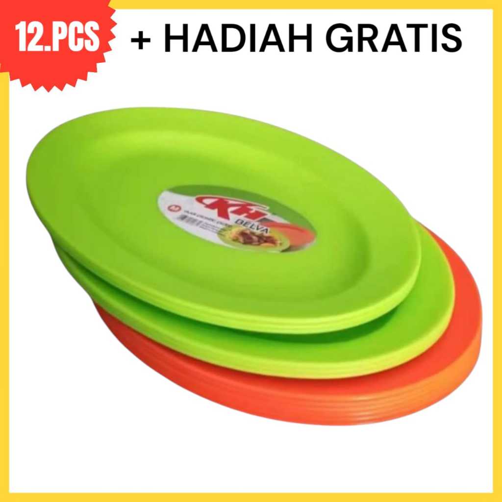 ( 12.PCS ) piring oval belva plastik merk kh
