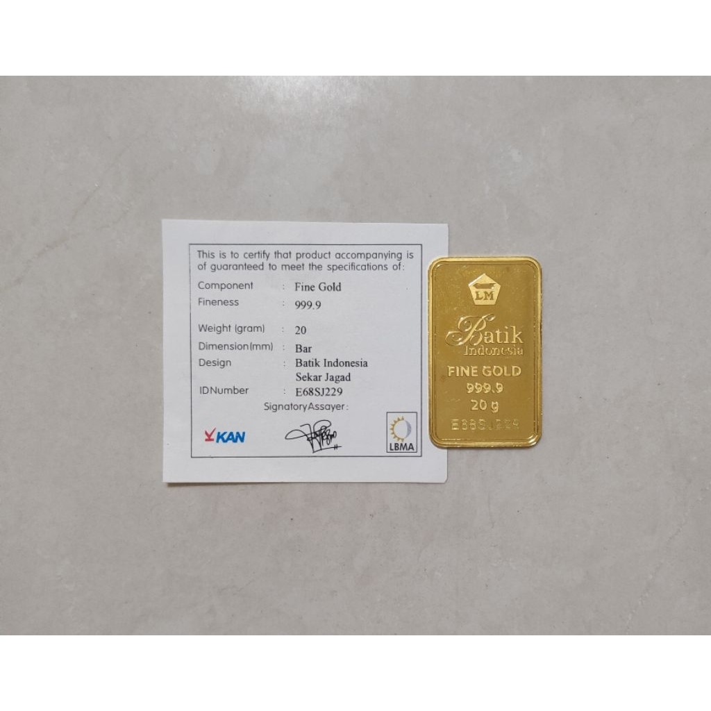 Logam Mulia Antam Retro Batik Sekar Jagad 20 Gram