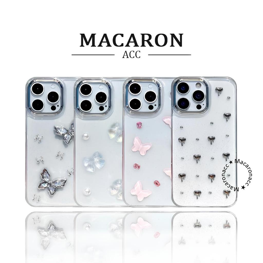 Case Iphone LUX 3D Silver 4 Motif Clear Glitter - Hardcase/Case Hp Compatible For Iphone XR 11 12 13