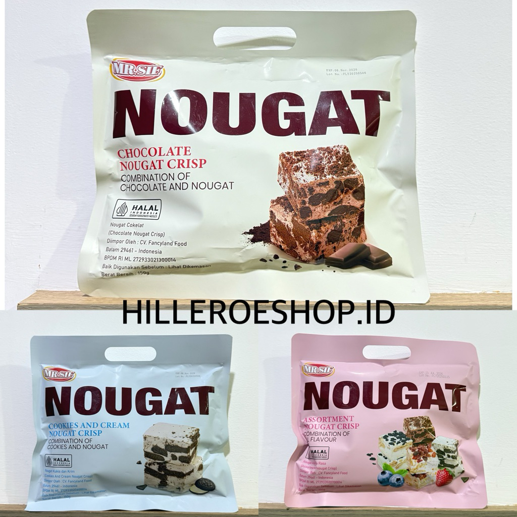 

COKLAT MR. SIF NOUGAT CRISP 150GRAM / CHOCOLATE / COOKIES CREAM / ASSORTMENT 150GR