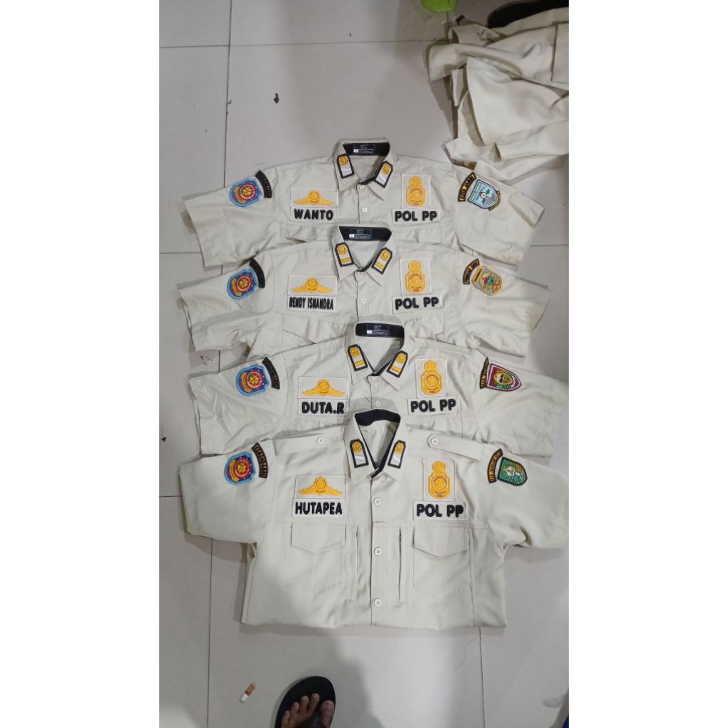 KEMEJA CREAM SATGAS SATPOL PP TERBARU & TERLARIS