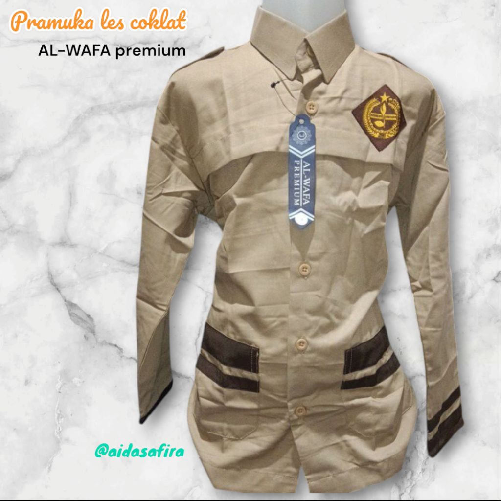 (AL-WAFA PREMIUM) BAJU PRAMUKA LES TANGAN PANJANG AL-WAFA PREMIUM/BAJU PRAMUKA SIAGA LENGAN PANJANG 