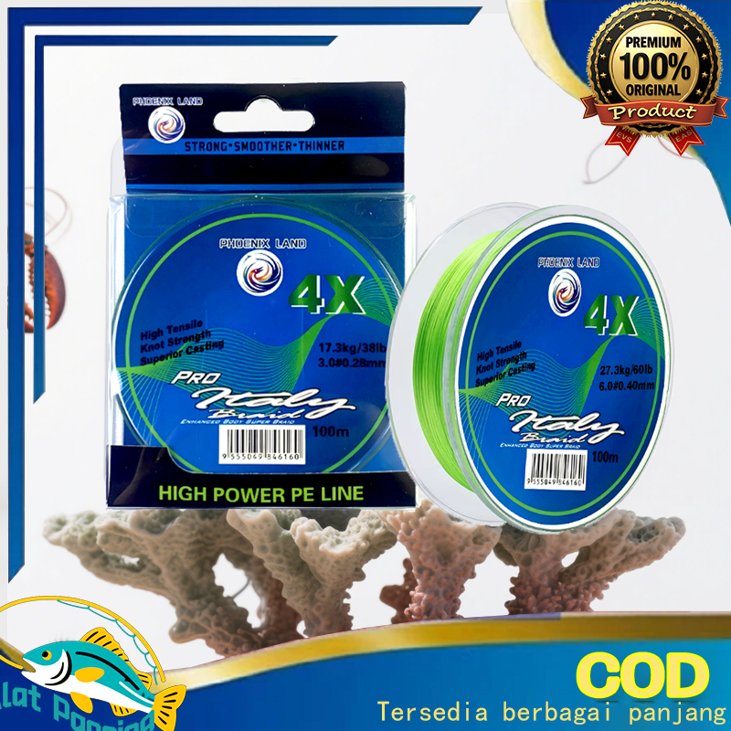 100meter Tali Pancing Jalinan 4Helai 8 Helai, 300yd/400yd/500yd/600yd 15-120lbs Tali Pancing Jalinan