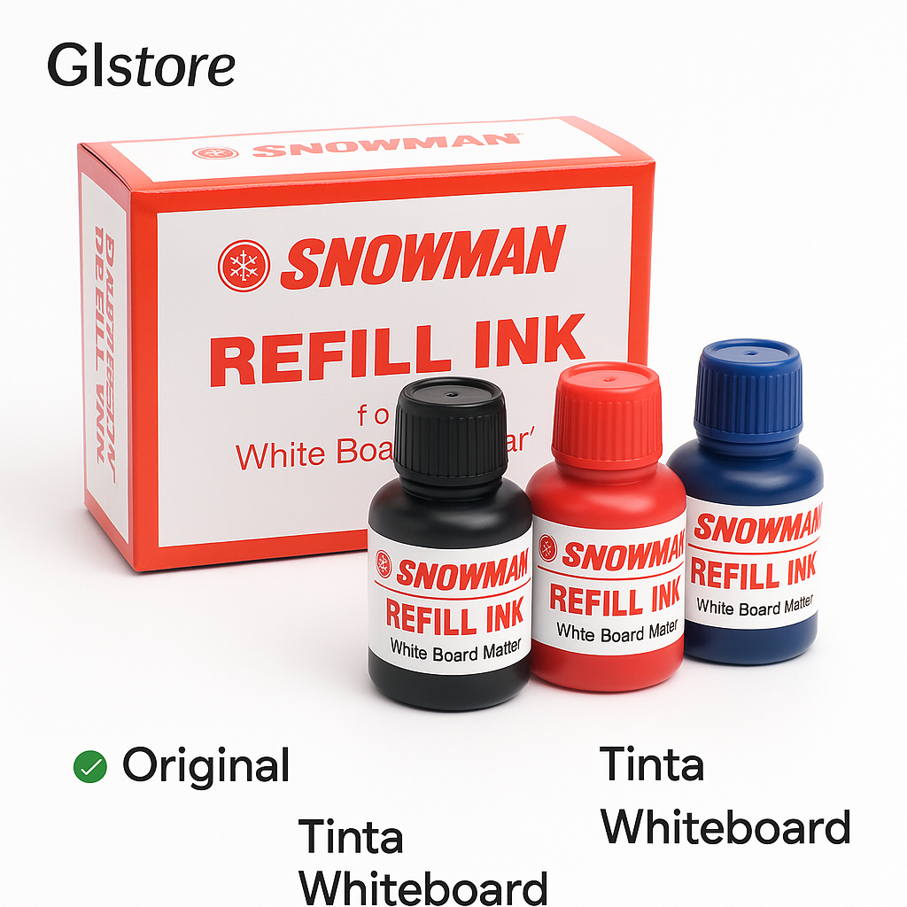 

Tinta Refill Snowman untuk Whiteboard Marker - 12ml | Hitam Merah Biru