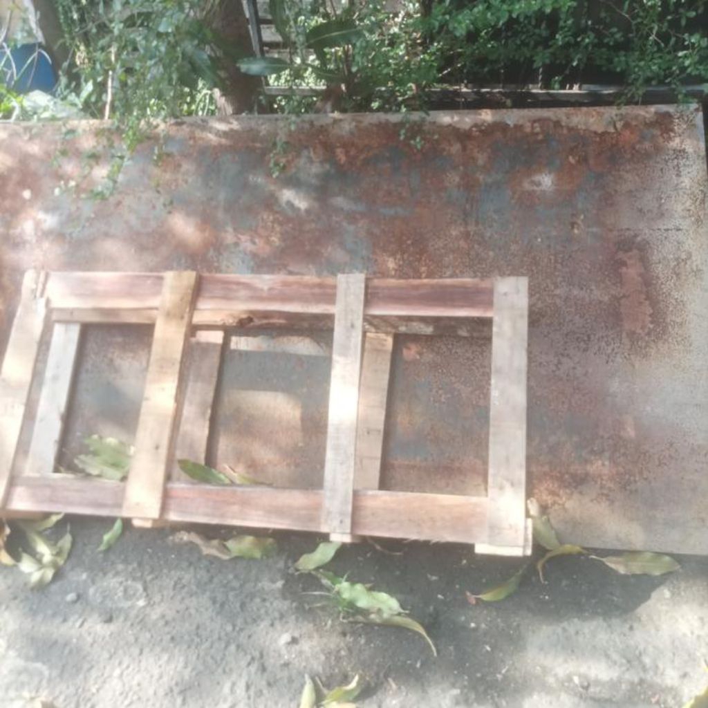 Besi Plat 5mm 120x240, sisa proyek, kondidi bagus