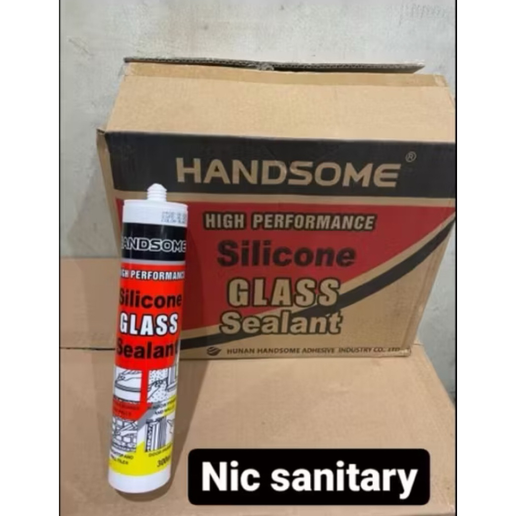 Lem botol kaca HANDSOME / lem silicone BROWN COKLAT