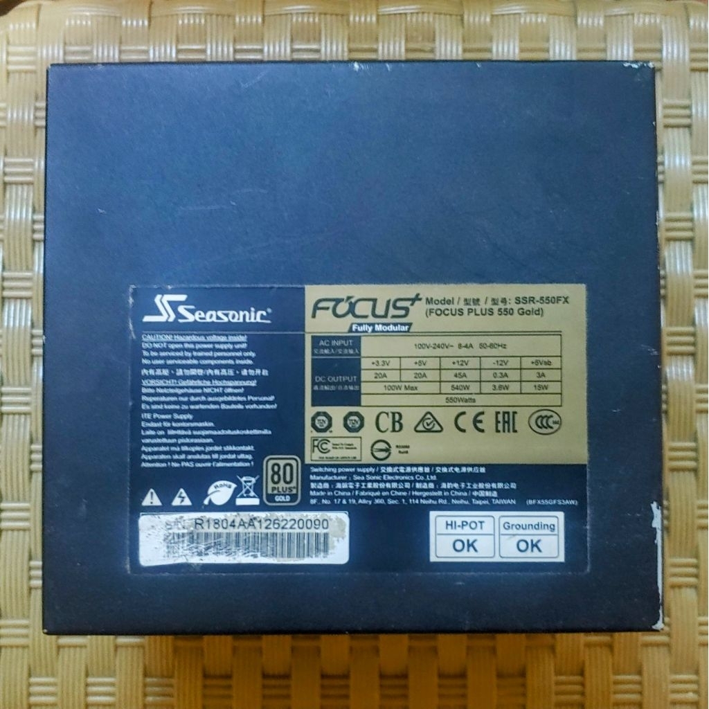 PSU 550W SEASONIC FOCUS GOLD MODULAR