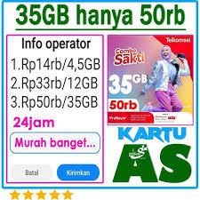Kartu perdana Telkomsel Combo Sakti 30 GB 30 Hari 30 ribu (Tidak Termasuk Kuota)