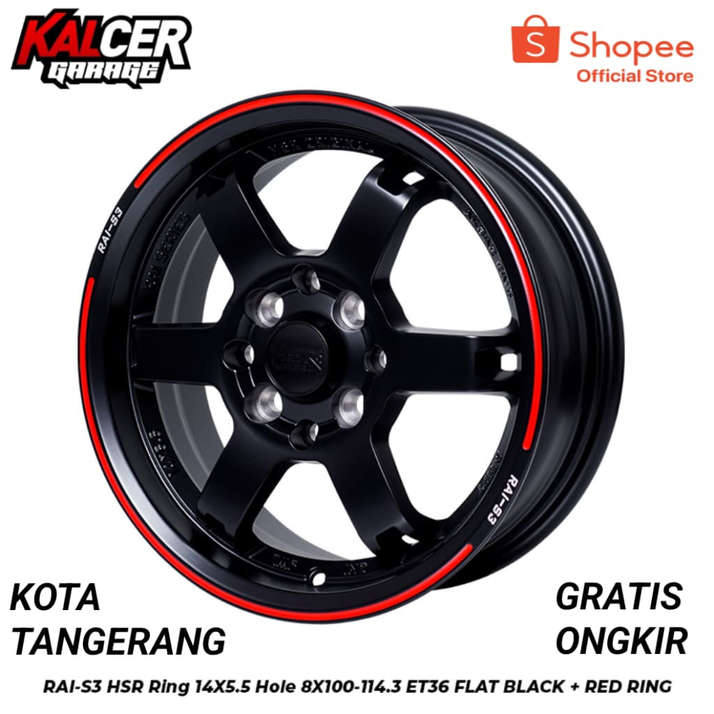 VELG HSR RING 14 XENIA AVANZA BRIO AGYA HSR RAI S3 R14 LEBAR 5,5 ET 36