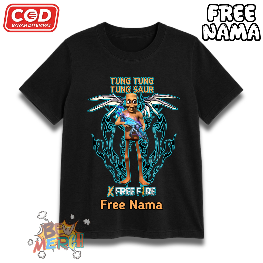 Kaos Anak TUNG TUNG TUNG SAUR X FREE FIRE AK DRACO T - T shit anak TUNG TUNG TUNG SAUR X FREE FIRE A