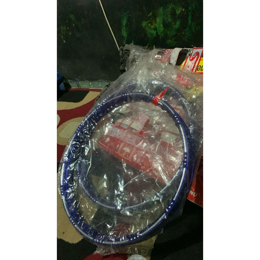 Jinfei Ring 17 Biru Motif Slot Bubut Baru uk 140/140