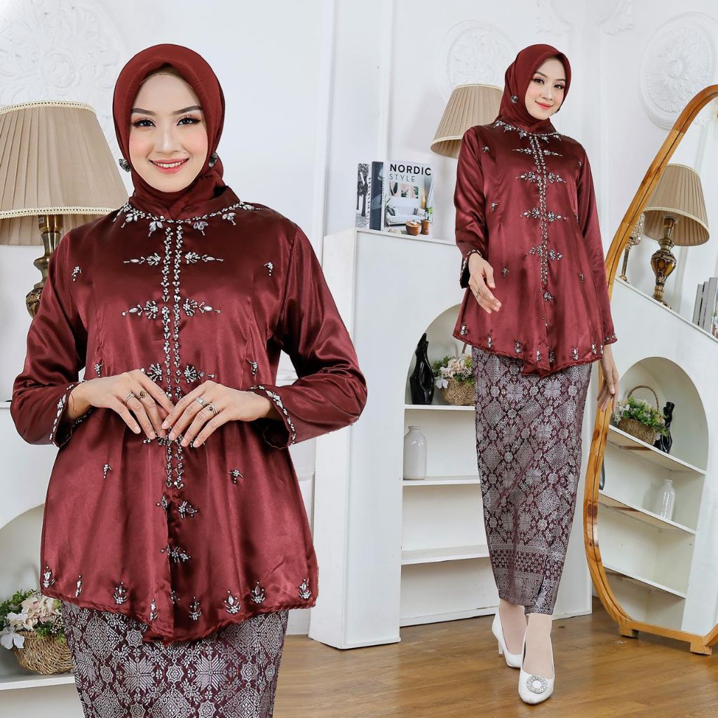 New Tunik Blouse Malaysia~Set Baju Kurung Melayu Songket Malaysia~Baju Kurung Melayu