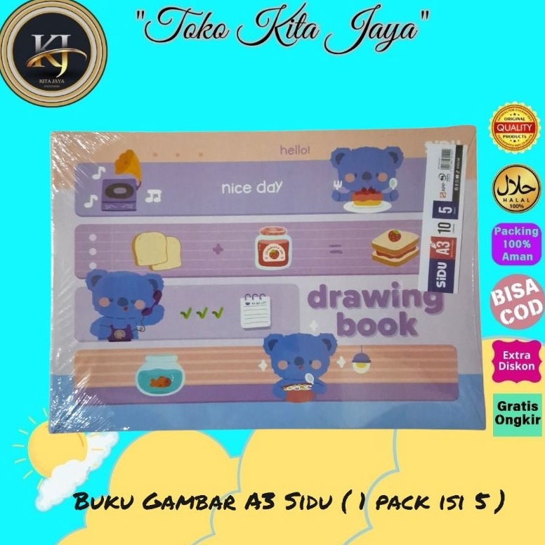 

KODE A84F Buku Gambar SIDU A3 1 pack isi 5