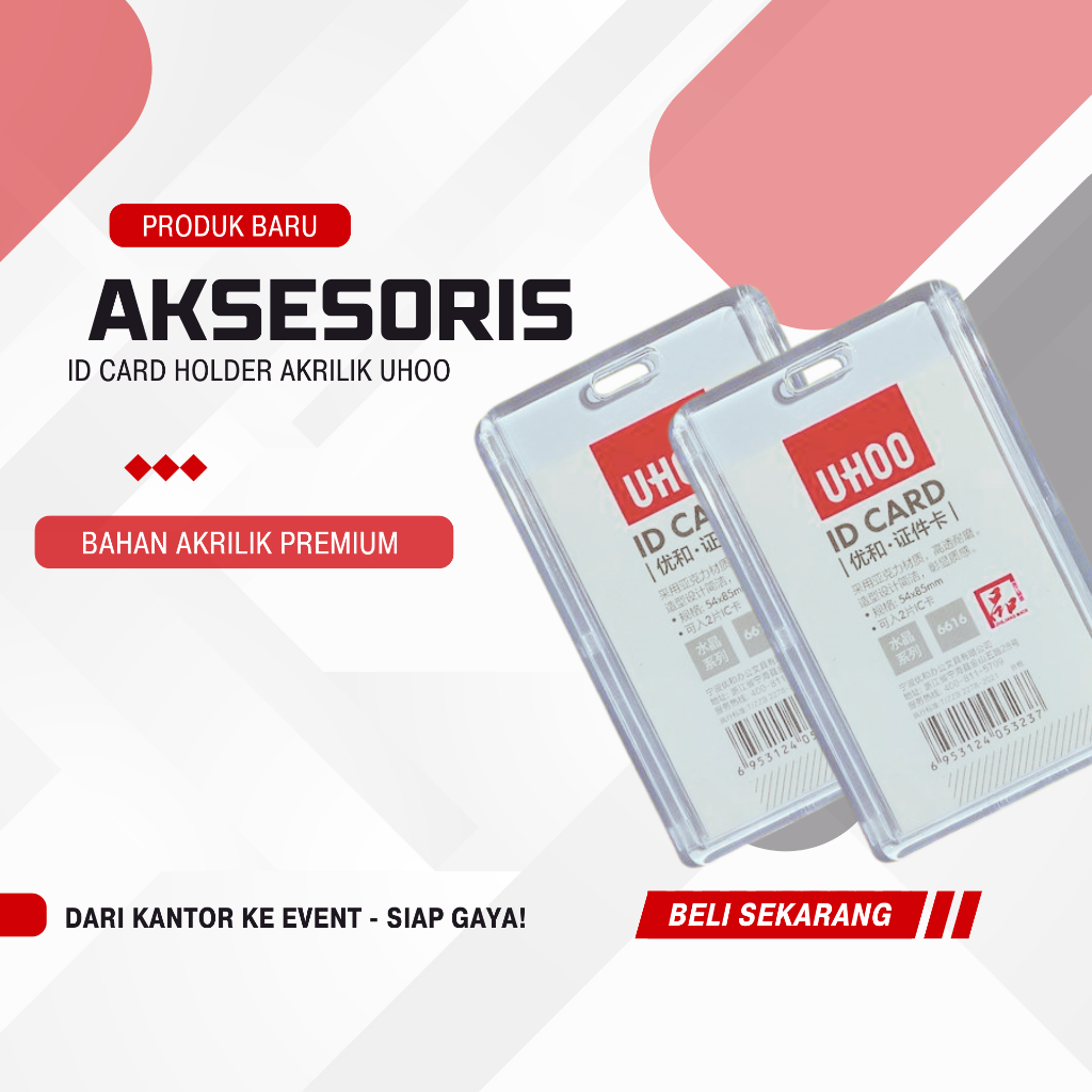 

Card holder Acrylic Bening Transparan Badge ID Card casing Kartu pegawai akrilik UHOO 6024 / ID card acrylic