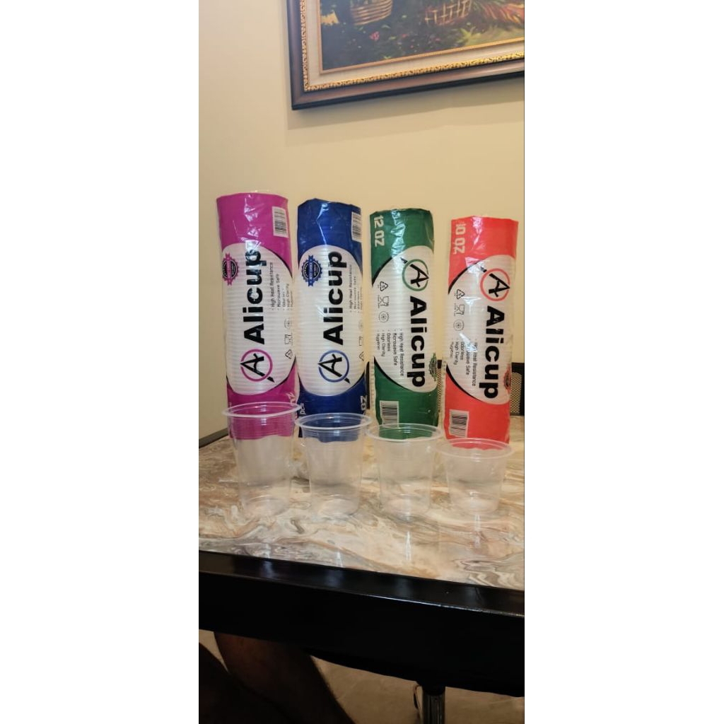 gelas alicup 10oz/12oz/14oz/16oz berat 3,8 gr isi 50 pcs