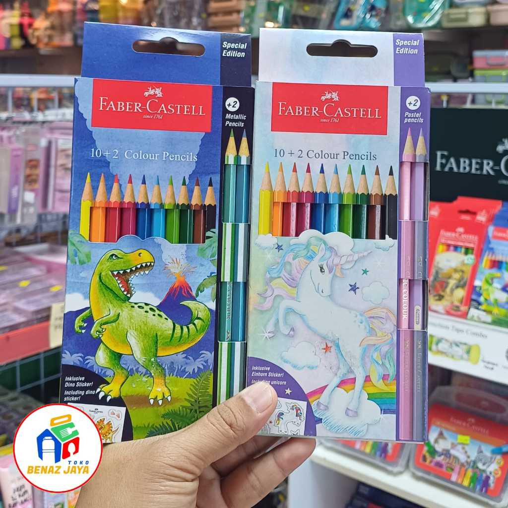 

FABER-CASTELL PENSIL WARNA UNICORN DAN DINOSAURUS 12 WARNA FREE STIKER LUCU