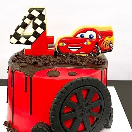 

kue ulang tahun butter cookies icing fondant cake the cars mobil