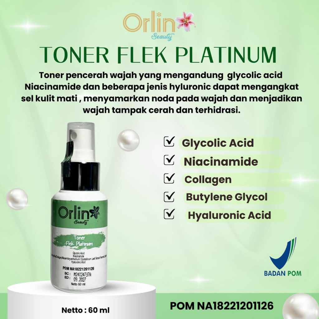 TONER FLEK ORLIN BEAUTY /ORLIN BEAUTY / ECER ORLIN BEAUTY /FLEK PLATINUM / SKINCARE ORLIN BEAUTY /BP