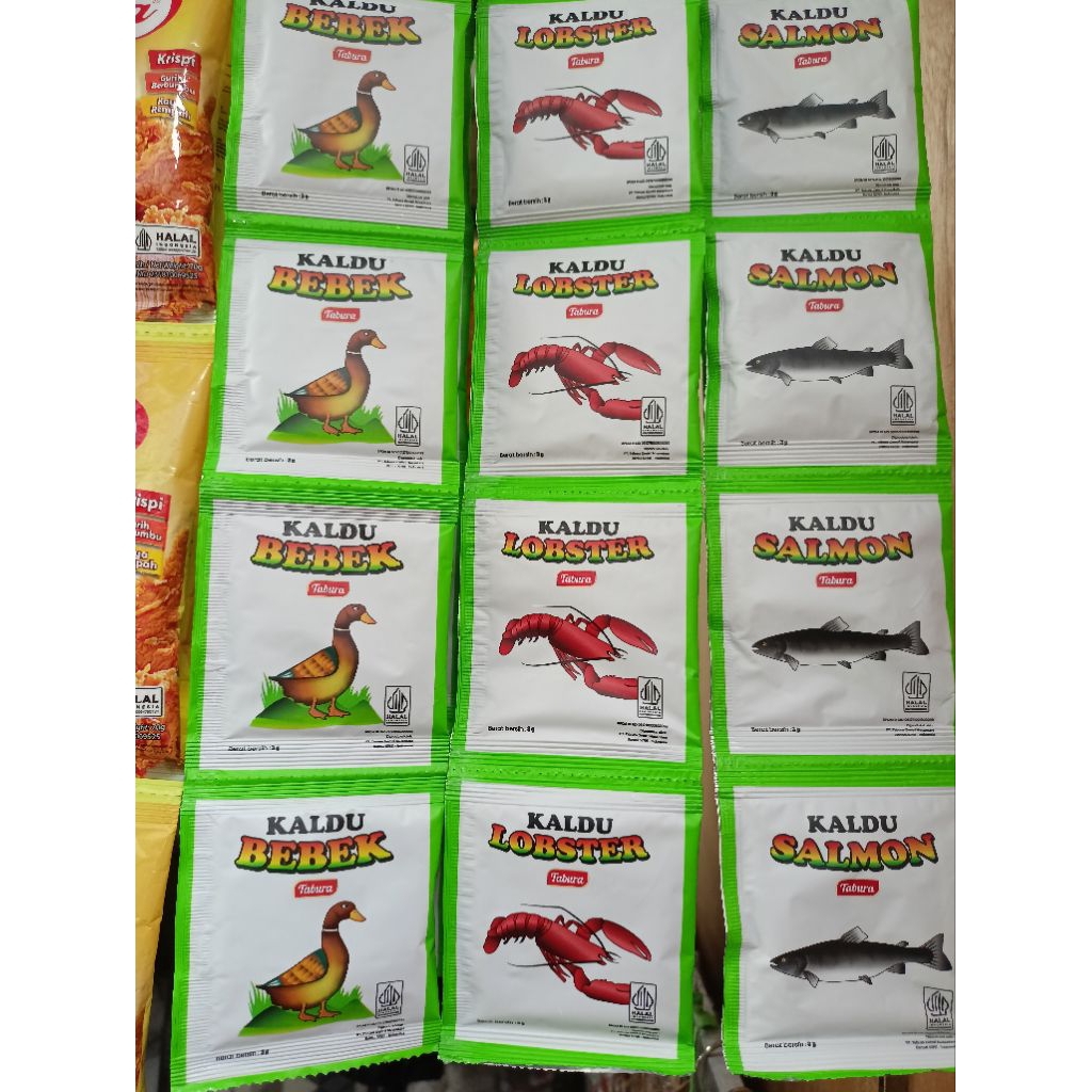 

Kaldu Salmon, Kaldu Bebek, Kaldu Lobster Kaldu Bubuk 1 Renceng