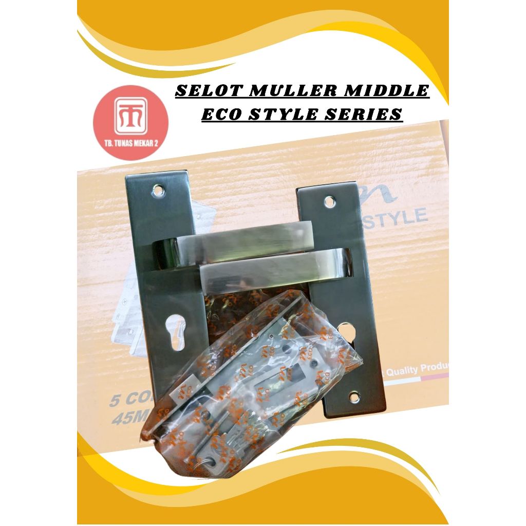(1 SET) MULLER Gagang Kunci Pintu Tanggung (ECO) Set Penuh Lengkap