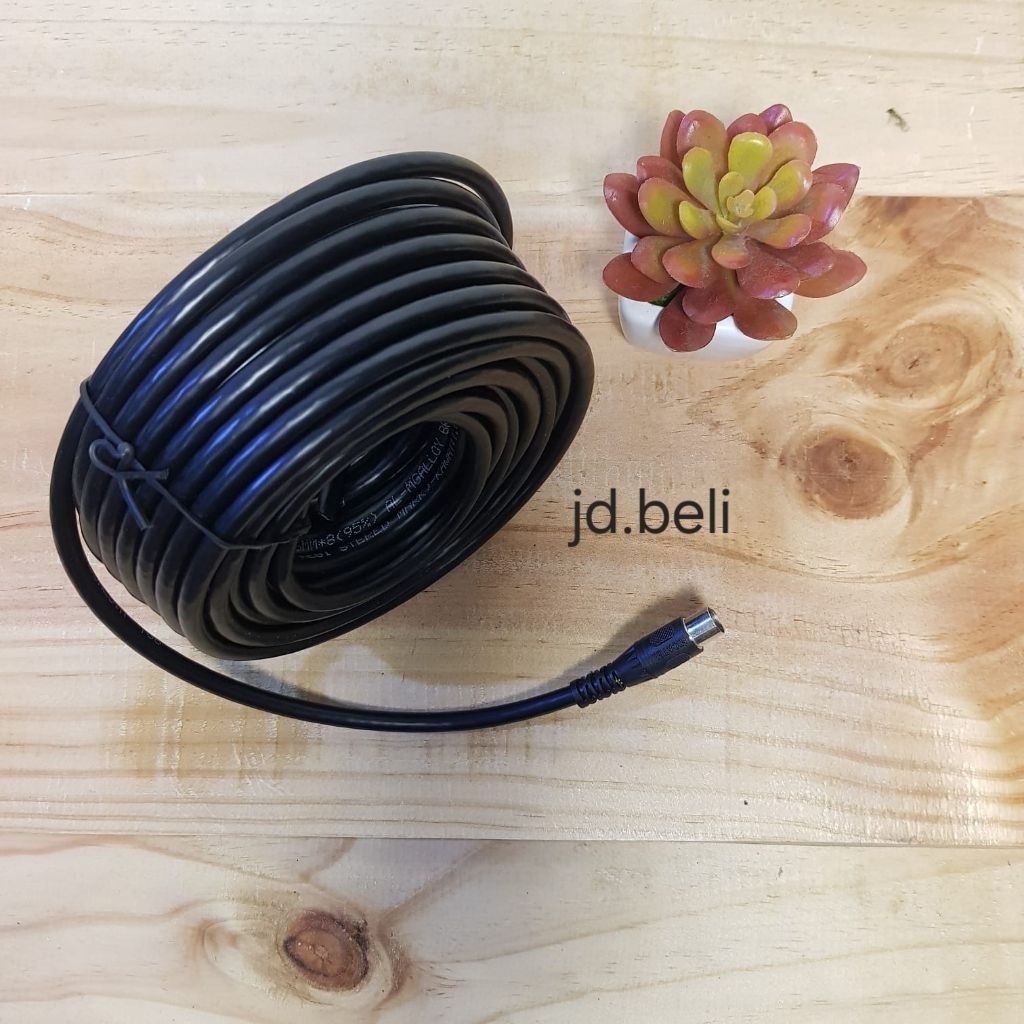 kabel antena tv 15meter/kabel antena tv hitam/intracom kabel tv/kabel antena plus jack 1 sisi