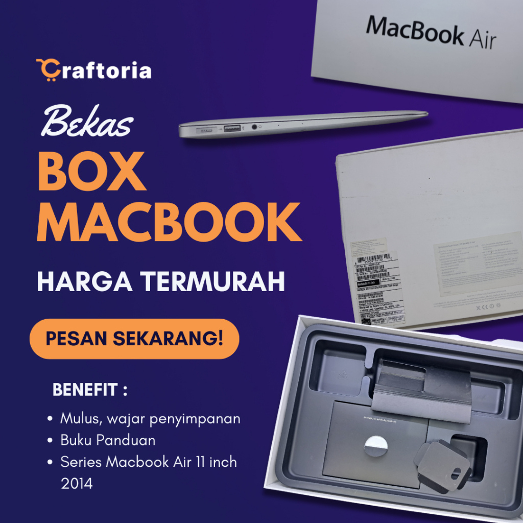 Jual Dusbox Bekas Macbook Air 11 inch 2014– Original, Rapi, dan Masih Kokoh