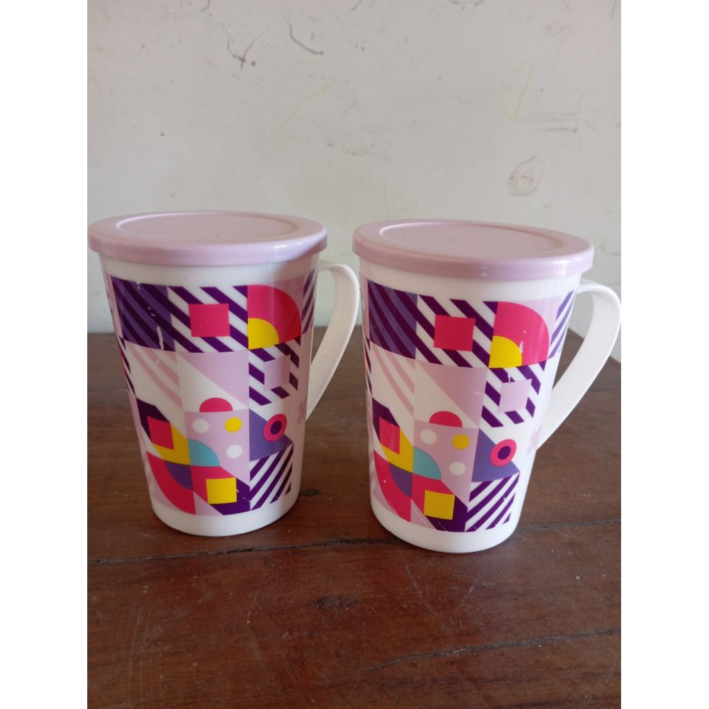 mug plastik/gelas tutup/cangkir besar 500ml