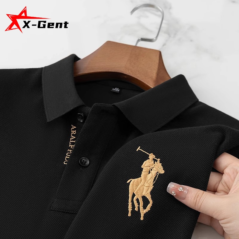 WAJIB PUNYA X-gent Kaos kerah hitam pria M-3XL knit shirt lengan pendek polo shirt kaos polos