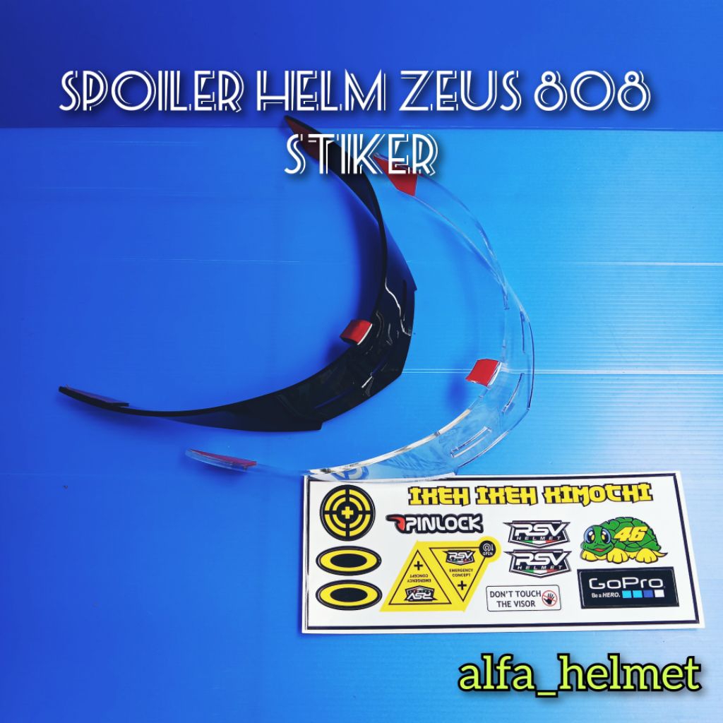 SPOILER HELM ZEUS 813 + STIKER ZEUS 813 / SPOILER AKRILIK HELM ZEUS 813 SET STICKER / STIKER HELM ZE