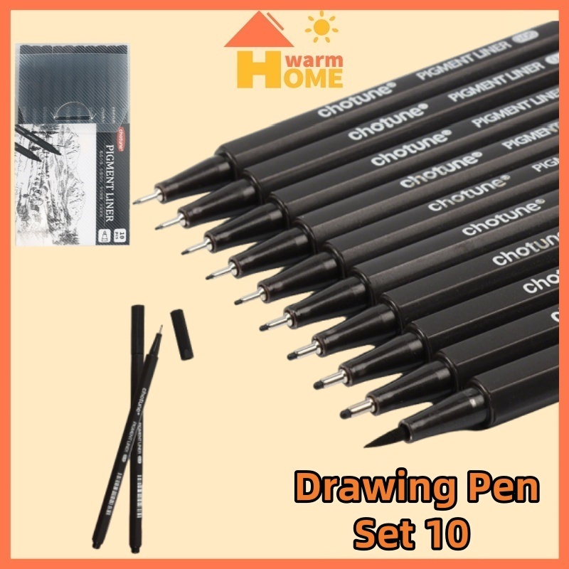 

Micron Drawing pen set 10 Waterproof Drawing Pen Micron Set Pena Gambar Waterproof Pigment Ink