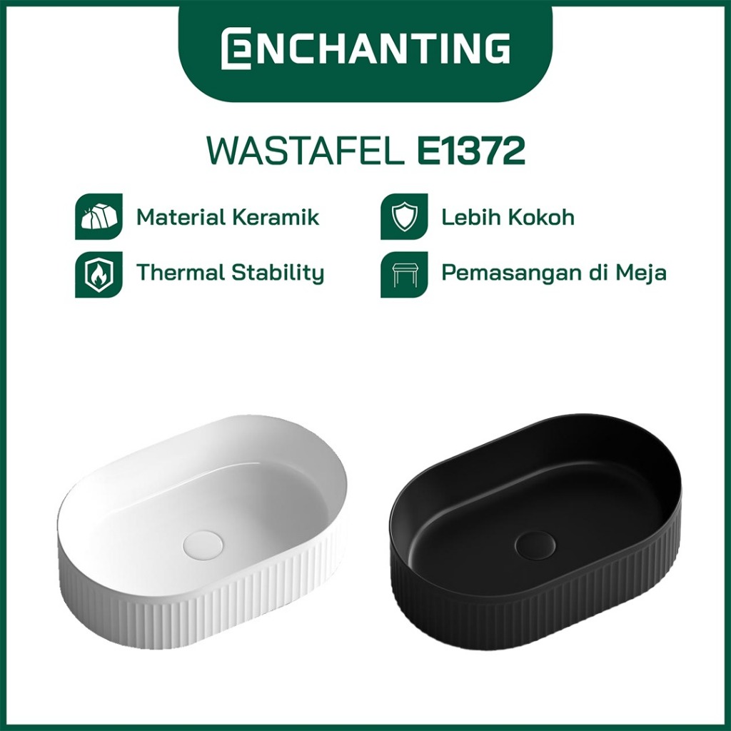 ENCHANTING Wastafel Meja Cuci Tangan Keramik Europe Enchanting E1372