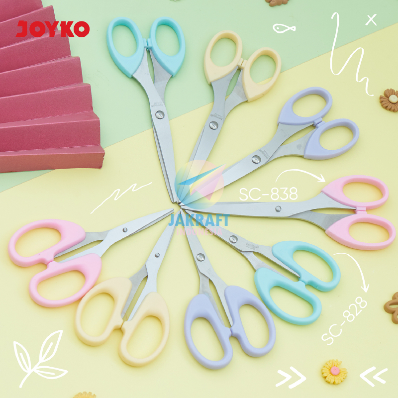 

(1 Pcs) Gunting Kertas Tajam Warna Pastel JOYKO Kecil 12 Cm SC-828PTL Small / Sedang 16 Cm SC-838PTL Medium / Besar 21 Cm SC-848PTL Large Scissors Stainless Steel Serbaguna Multipurpose