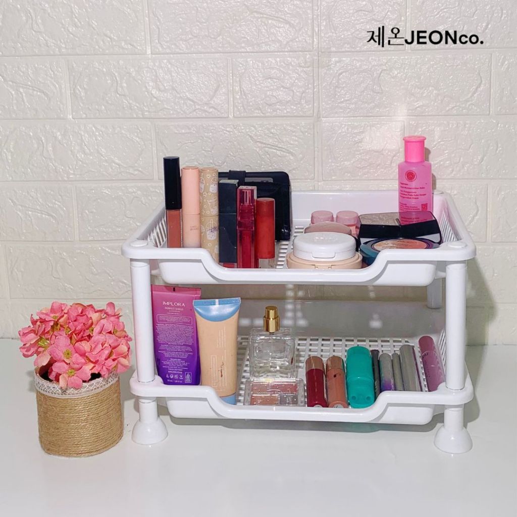 BIG PROMO RAK SEGI EMPAT PLASTIK SERBAGUNA 2 SUSUN DAN 3 SUSUN Tempat Penyimpanan Alat Tulis Obat