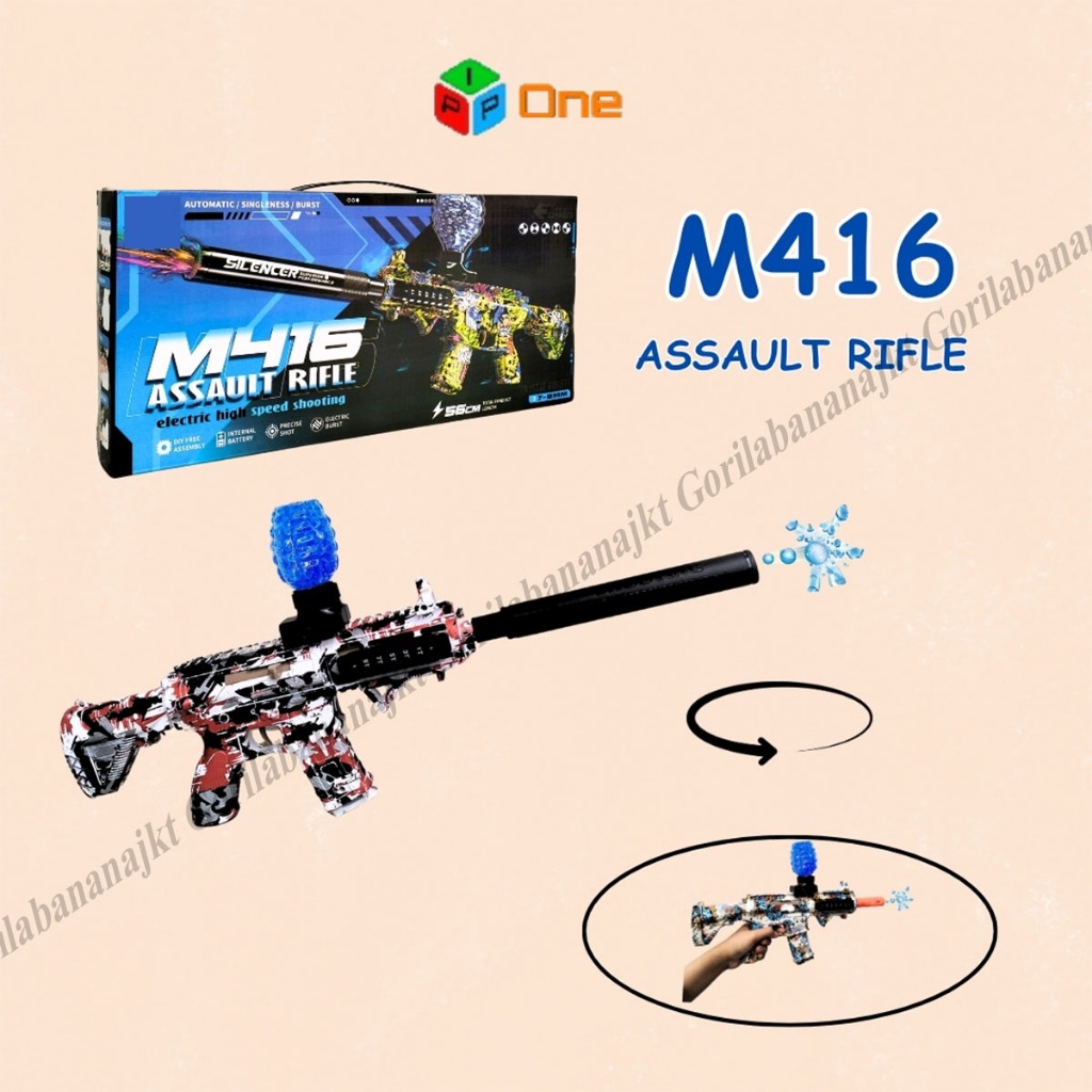 Mainan Anak tembakan m416 assault electric outdoor batery charge