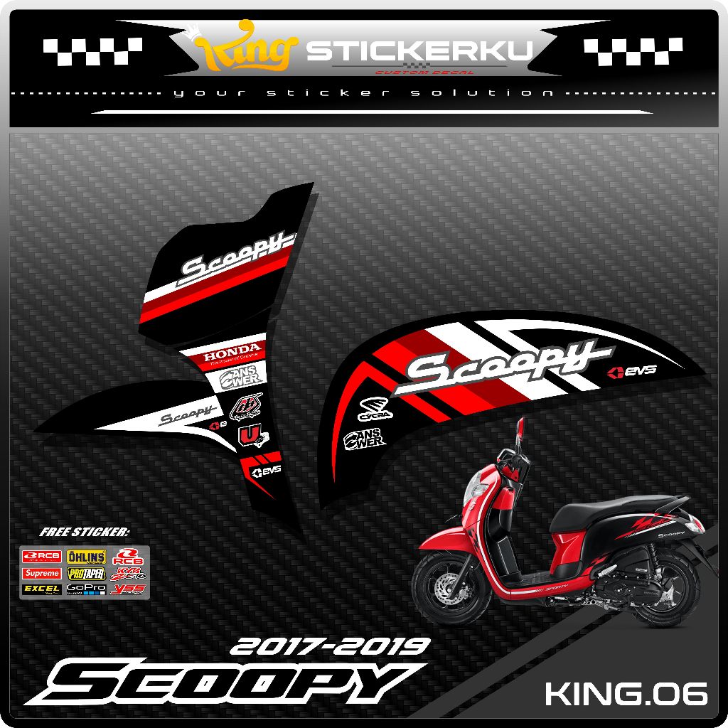 Stiker Striping Scoopy New 2017/2020 - Striping Standar Scoopy New Premium Racing(COD) KS.06