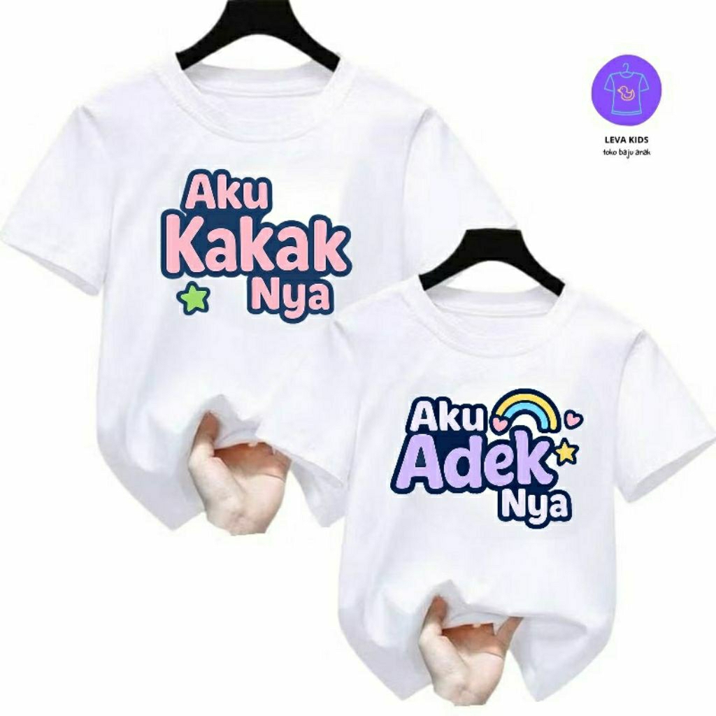 Kaos Oblong Anak Kakak Adek Unisex untuk usia 2-12 tahun// Pakaian Atasan Anak Perempuan