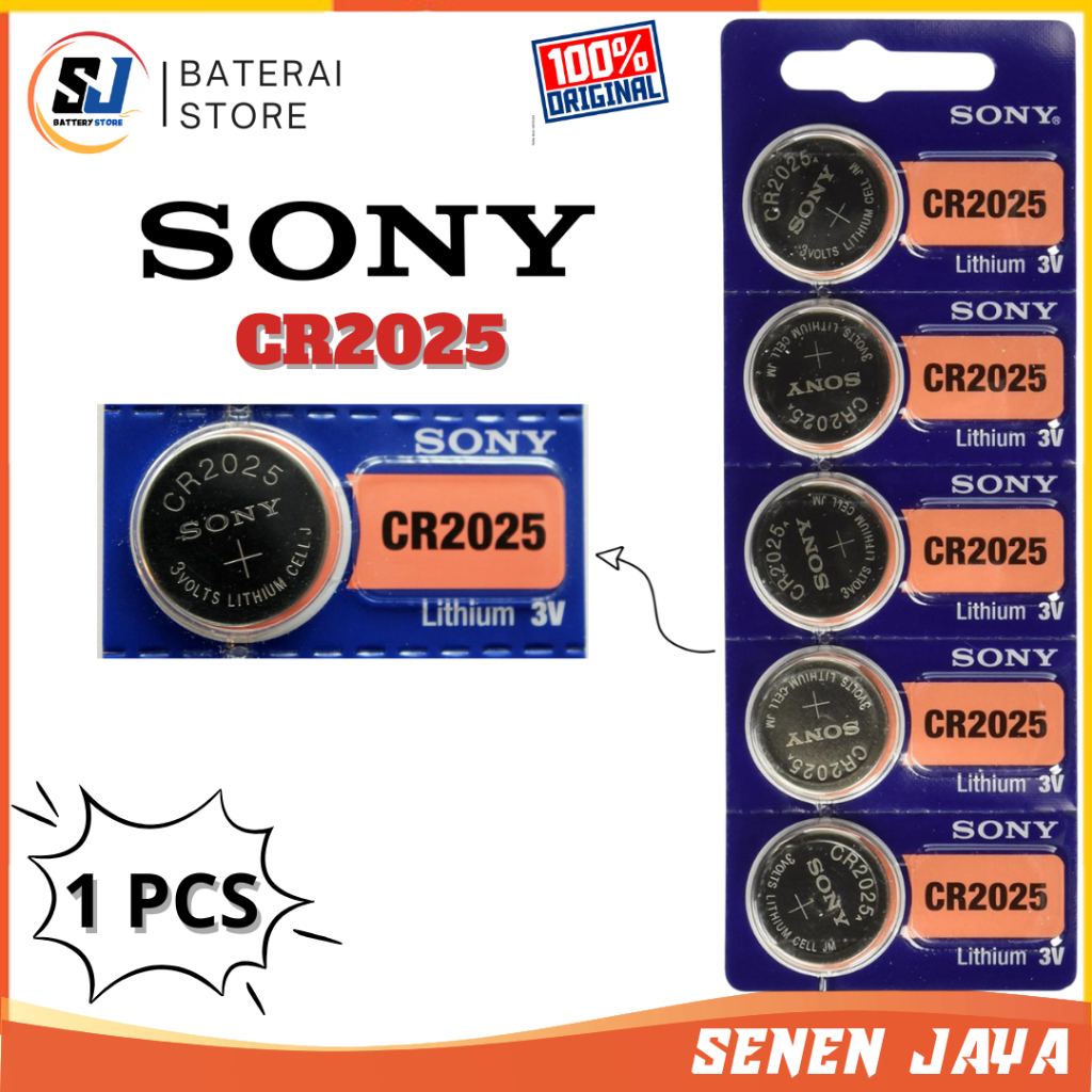 OBRAL MURAH ORI Baterai Timbangan Sony CR2025  1 PCS Badan Digital 3V Batre Remote Mobil Avanza Moto