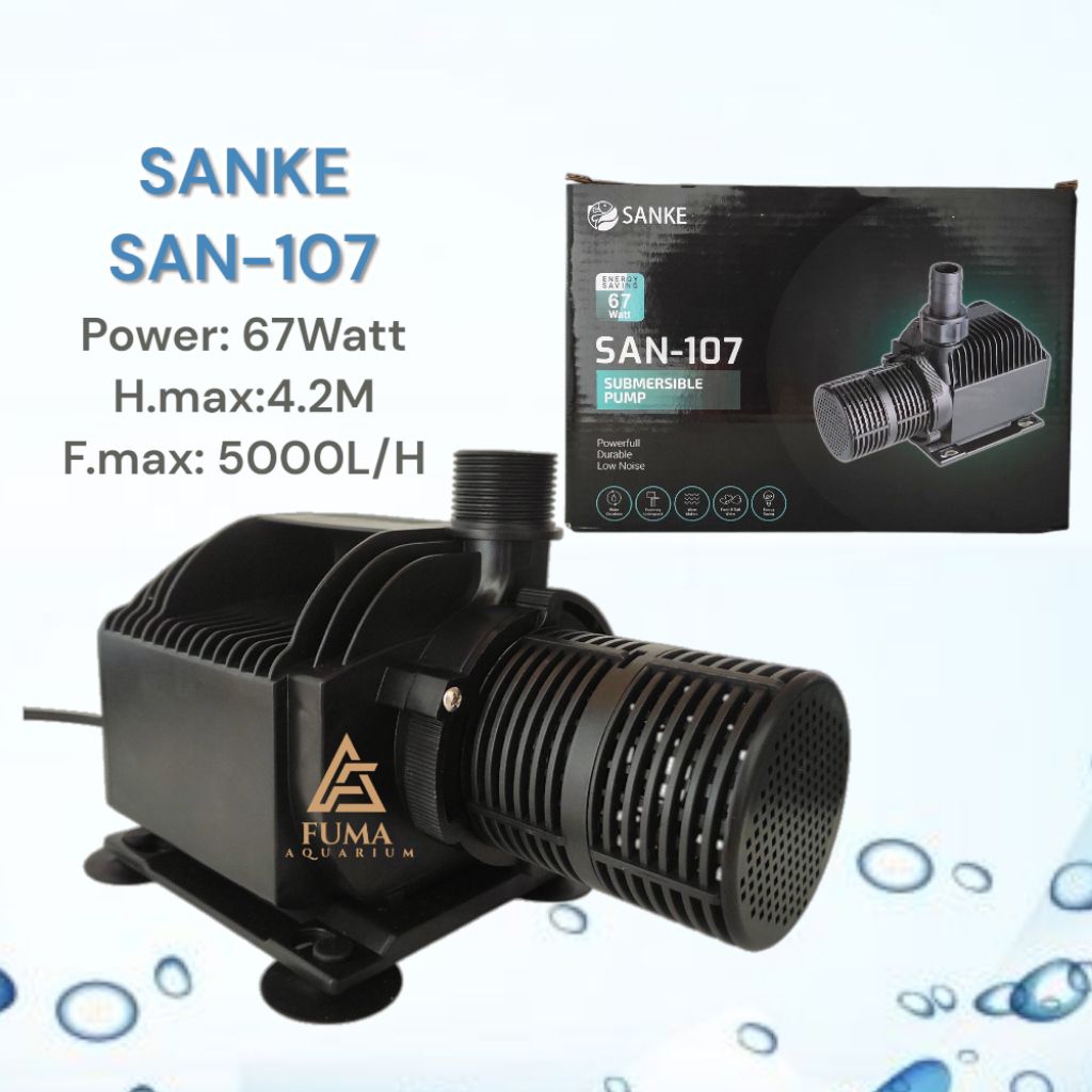 Mesin pompa celup filter air aquarium kolam SAN-107 Kapasitas: 5000L/H Mesin pompa celup filter Aqua