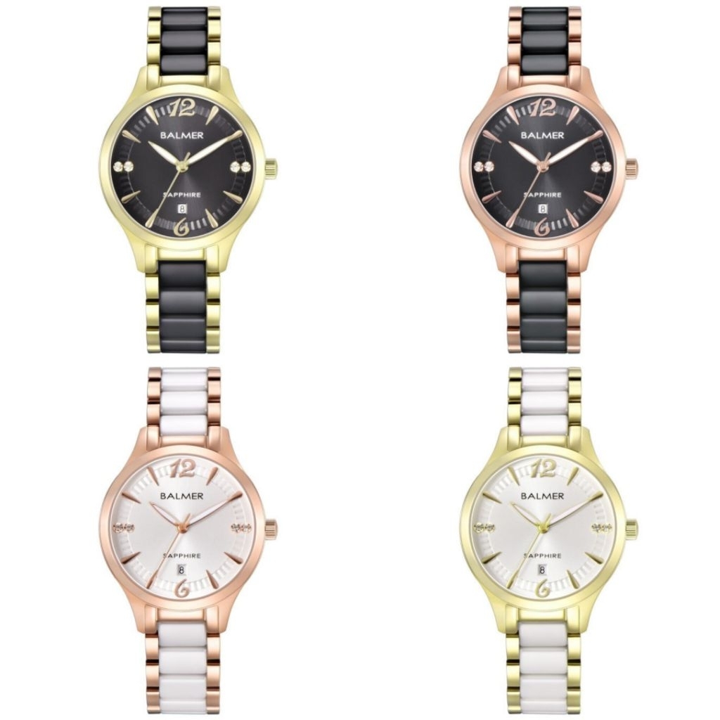 BALMER B-8182L Jam tangan Wanita Analog kaca Sapphire Stainless steel Original