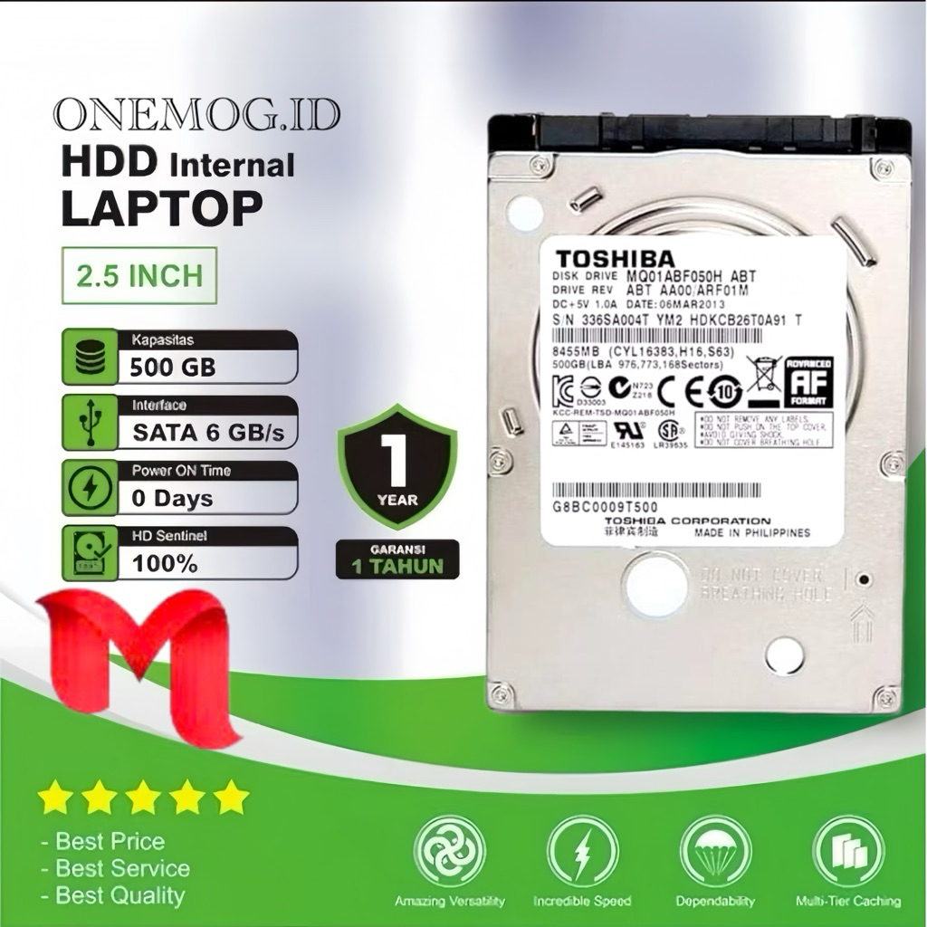 Hardisk 500GB Toshiba Slim 2.5 Internal Sata 0 Days Baru HDD 500GB Cocok Buat Laptop NB PS DLL