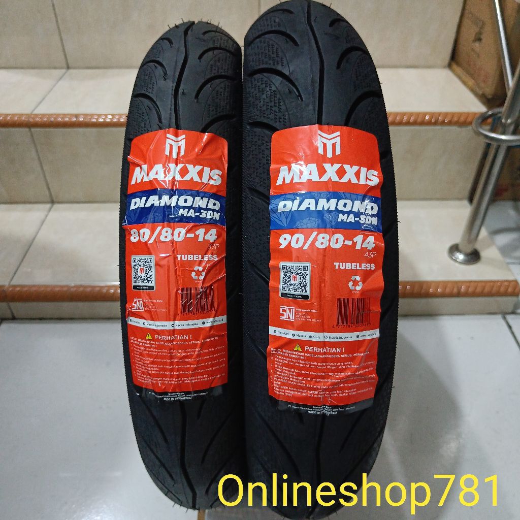 BAN TUBELESS 80/80-14 & 90/80-14 MAXXIS DIAMOND MA-3DN (+PENTIL)