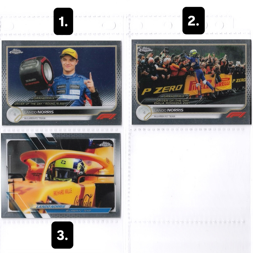 Kartu f1 Topps Chrome - Lando Norris (Mclaren F1 Team)