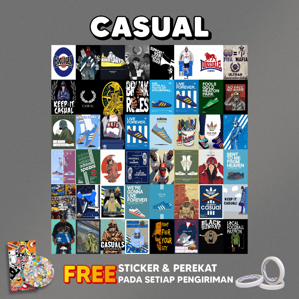 (48 PCS) Poster Dinding Bundle Casual Isi 48 | Poster Dinding | Poster Casual