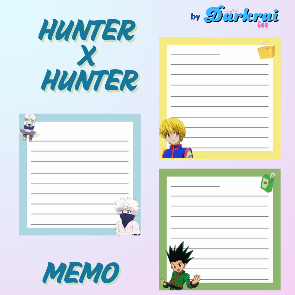 

Darkraigee - Memo Pad Hunter x Hunter Gon Kilua Kurapika