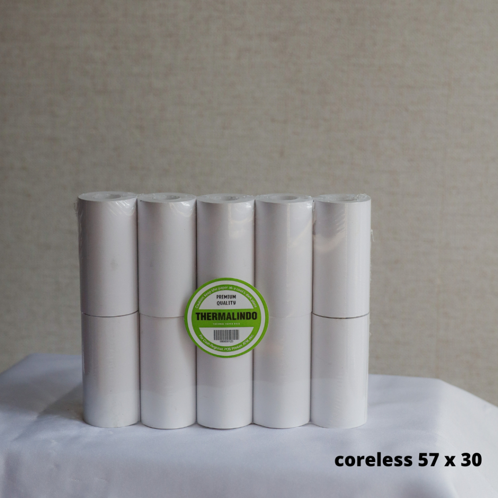 

Kertas Thermal / Struk Kasir 57 x 30 MM coreless TERMURAH!!