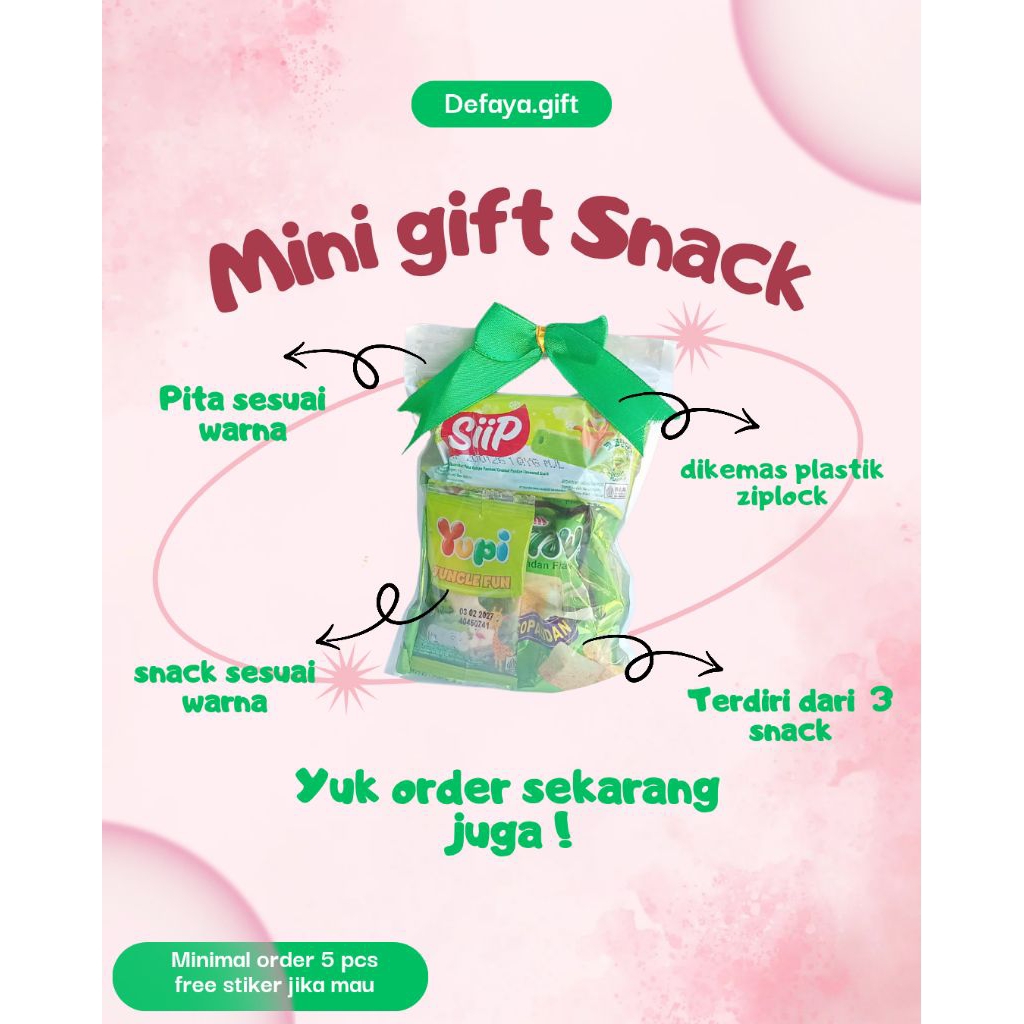 

Mini gift Snack tema hijau