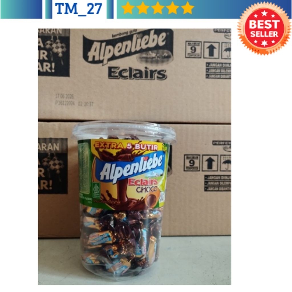 

Permen Alpenliebe Eclairs Choco Jar 360 gr (isi 100 pc + 5 pc @18 gr)